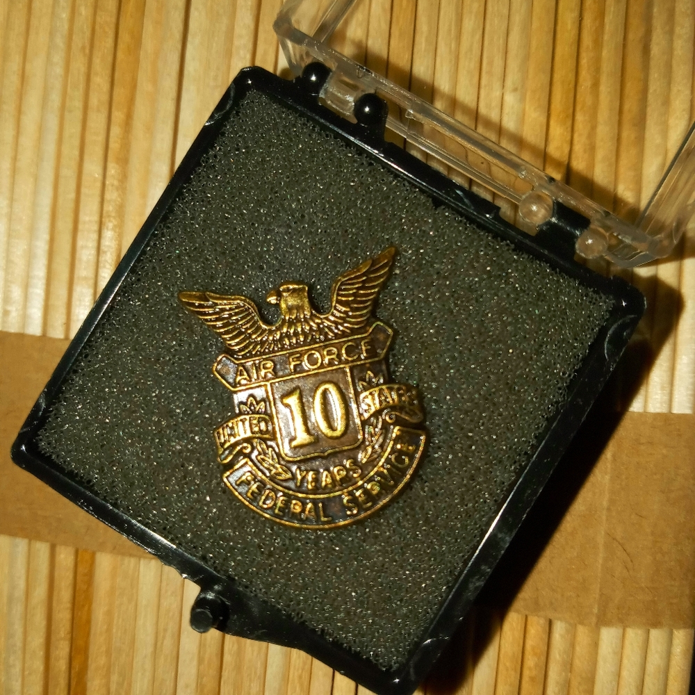 10 years united States air force federal service pin